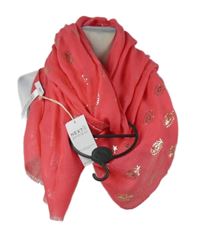 Nové - Dámska ružová šál so vzorom Next