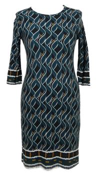 Dámské petrolejovo-tmavomodré vzorované šaty Aniston 