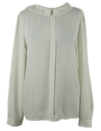 Dámská bílá halenka s límečkem s korálky