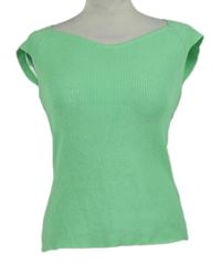 Dámské světlezelené žebrované pletené tričko Gallery 