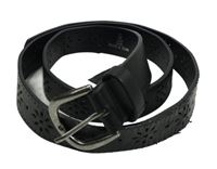 Dámský černý vzorovaný koženkový pásek Primark 