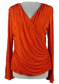 Dámska červená strukturovaná překřížená blúzka Principles