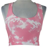 Nové - Dámský růžovo-bílý batikovaný crop top  FB Sister 