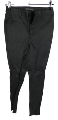 Dámske čierne koženkové tregíny Denim