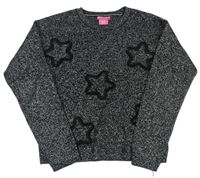 Čierno-strieborný sveter s hviezdičkami Isaac Mizhari