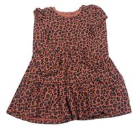 Mahagónovoé bavlnené šaty s leopardím vzorom zn. Next