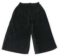 Čierne trblietavé rebrované culottes nohavice F&F