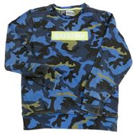 Modrá army mikina s nápisem