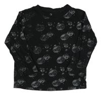 Černé triko s planetami Lupilu 