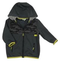 Šedo-army propínací thermo mikina s kapucí Vertbaudet 