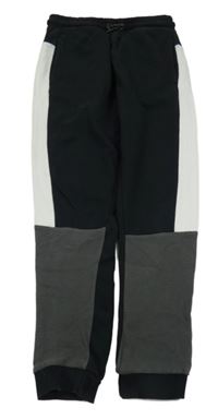 Černo-bílo-šedé tepláky George