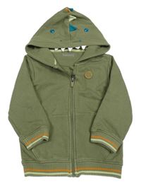 Khaki prepínaci mikina s dinem a kapucňou Nutmeg