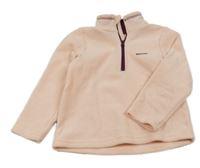 Svetloružová fleecová funkčná mikina Quechua