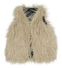 Béžová střapatá vesta Yigga