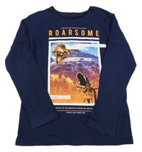 Tmavomodré triko s dinosaury George