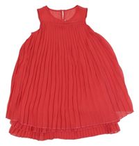 Tmavoružové plisované šifónové šaty C&A