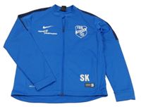 Modrá sportovní funkční propínací mikina s potiskem Nike