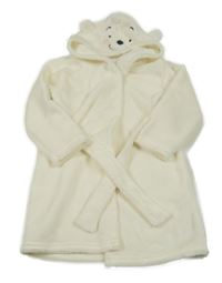 Bílý chlupatý župan Medvídek Pú s kapucí a oušky George