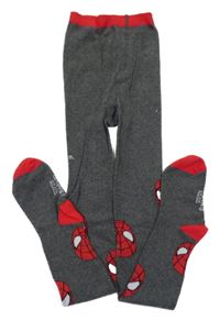 Tmavošedo-červené punčocháče se Spidermanem Marvel