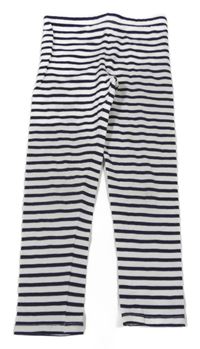Čierno-biele pruhované legíny H&M