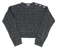 Antracitový trblietavý crop sveter Primark