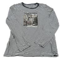 Sivo-biele pruhované tričko s obrázkem zn.Schiesser