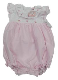 Nové - Růžovo-bílé body s květinami