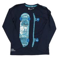 Tmavomodré triko se skateboardem Name it