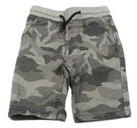 Šedé army riflové kraťasy s úpletovým pasem Primark 