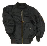 Černý šusťákový zateplený bomber 