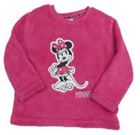 Fuchsiová chlpatá mikina s Minnie zn. Disney