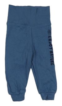 Modrošedé ľahké tepláky s nápisom Lupilu