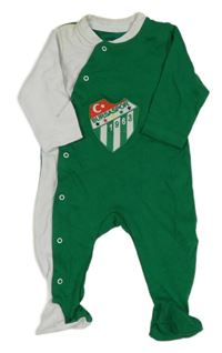 Bielo-zelený overal s nášivkou