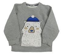 Sivá mikina s medvěďom