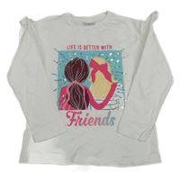 Biele tričko s dievčatkom a volánikmi Lc waikiki