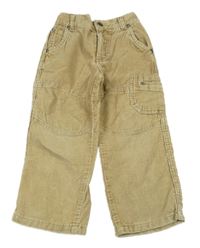 Béžové manšestráky s vreckami