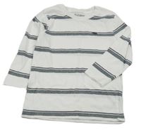 Bielo-sivé pruhované tričko s medvěďom Nutmeg