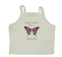 Biely crop top s motýlom Primark