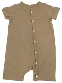 Hnedý kraťasový overal Shein