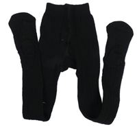 Čierne pančuchy s 3D vzorom