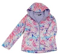 Růovo-bílo-fialová vzorovaná softshellová bunda s kapucí Mountain Warehouse