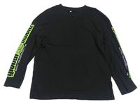 Čierne tričko s nápisom H&M