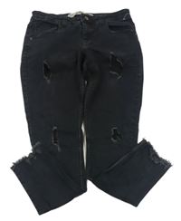 Čierne skinny rifle s dierami zn. Denim Co.
