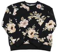 Čierna kvetovaná mikina Shein