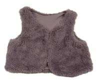 Fialová kožušinová podšitá vesta zn. Nutmeg