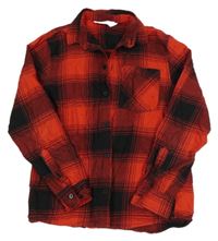 Červeno-černá kostkovaná košile H&M