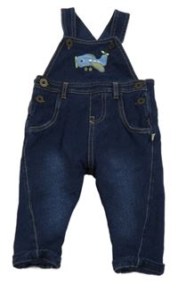 Tmavomodré na traké podšité rifle s lietadlom  Smile