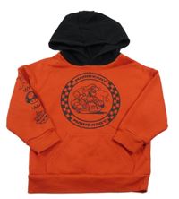 Červeno-čierna mikina s Máriem a kapucňou