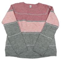 Sivo-ružový pruhovaný sveter Yigga