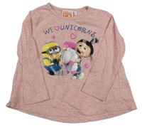 Růžové melírované triko s Mimoněm 
